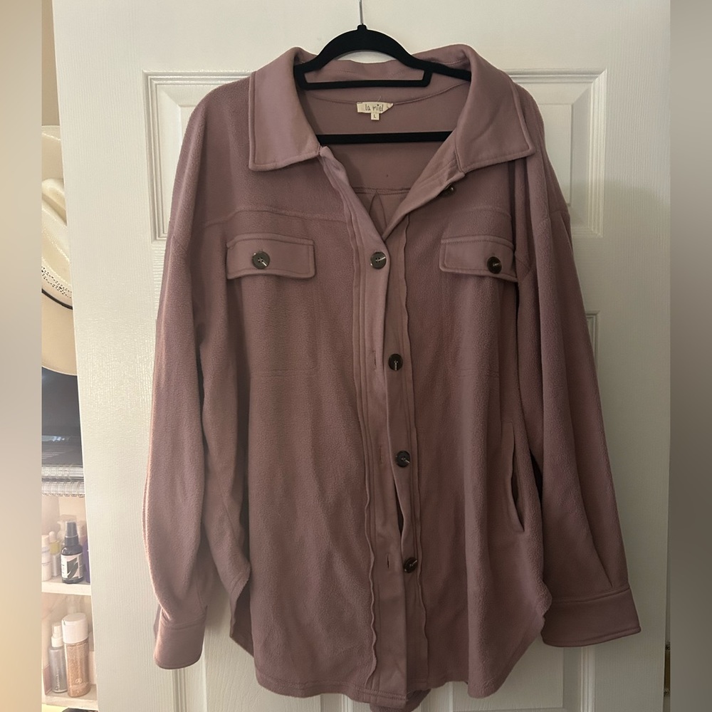 Fleece oversized shacket